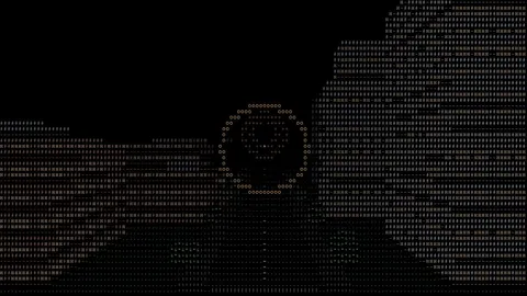彩色 ASCII 楼房、树木、道路与航门